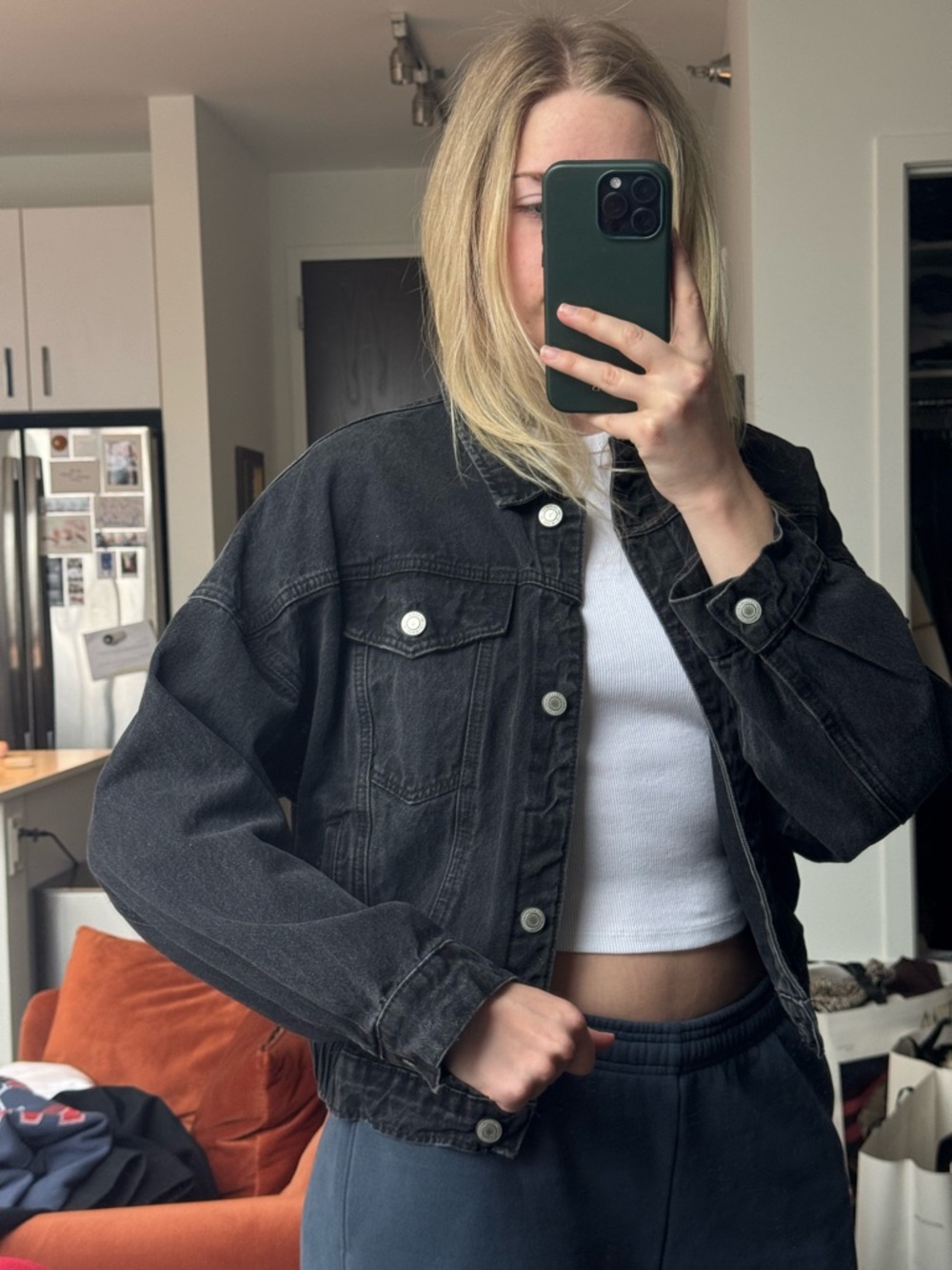 Classic Black Denim Jacket - Women